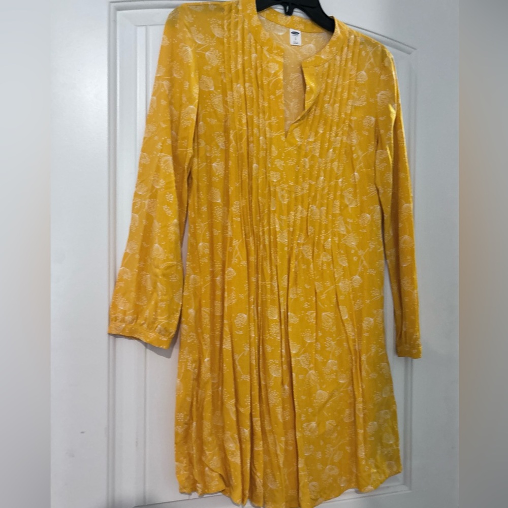 Old Navy Yellow Floral Long Sleeve Dress